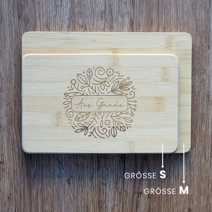 Holz-Brettchen "Aus Gnade" · Bibelvers Gravur