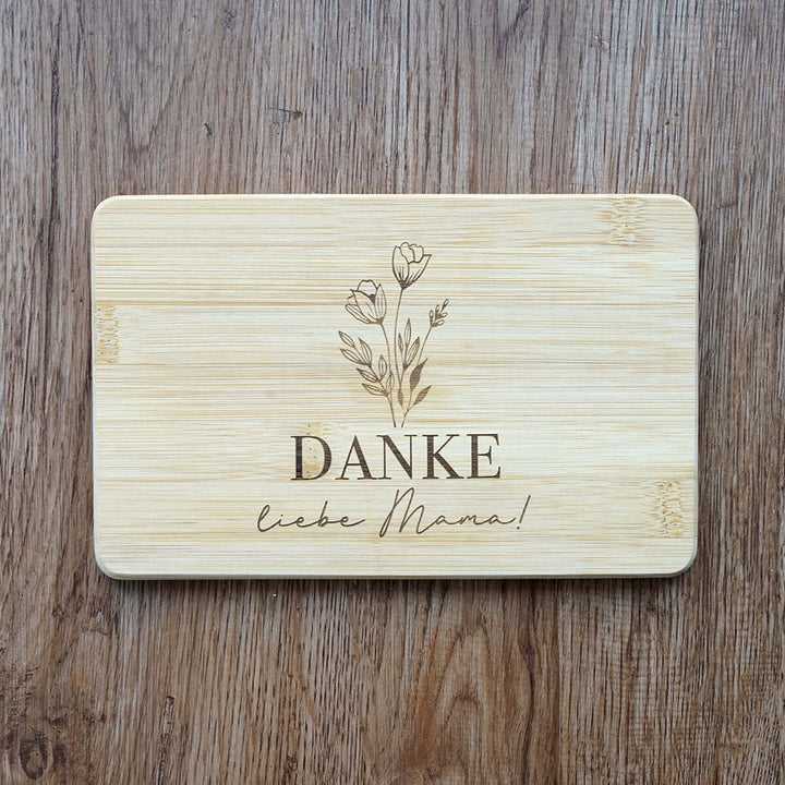 Holz-Brettchen "DANKE liebe Mama!" · Gravur