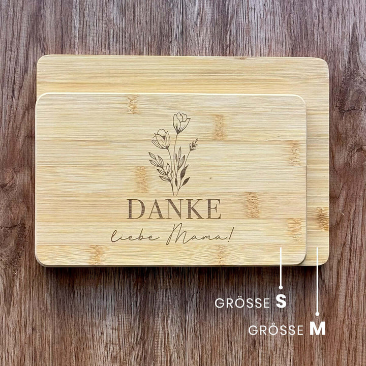 Holz-Brettchen "DANKE liebe Mama!" · Gravur