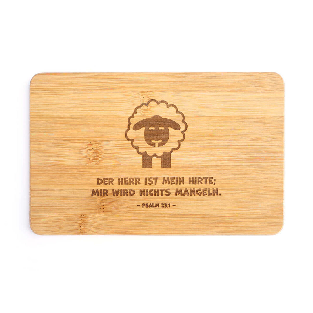 Holz-Brettchen für Kinder "Der HERR ist mein Hirte" · Bibelvers Gravur – Aus Gnade