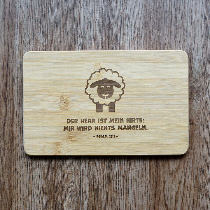 Holz-Brettchen für Kinder "Der HERR ist mein Hirte" · Bibelvers Gravur – Aus Gnade