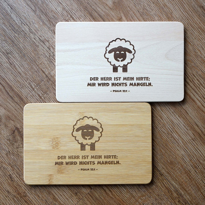 Holz-Brettchen für Kinder "Der HERR ist mein Hirte" · Bibelvers Gravur – Aus Gnade