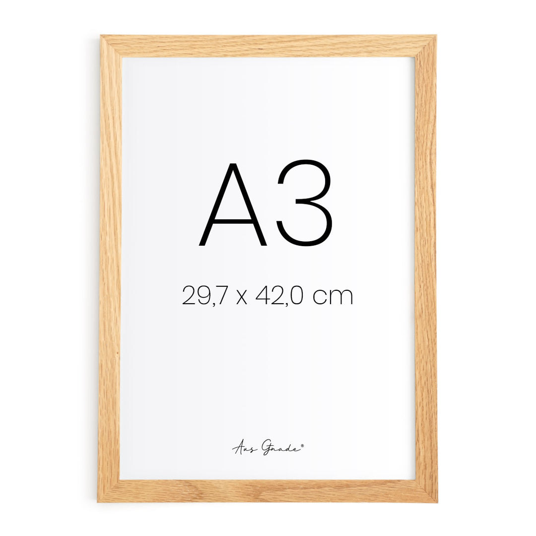 Bilderrahmen Holz · Schwarz / Weiß · A4 / A3 · Acrylglas