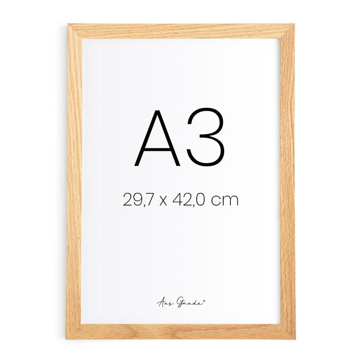 Bilderrahmen Holz · Schwarz / Weiß · A4 / A3 · Acrylglas