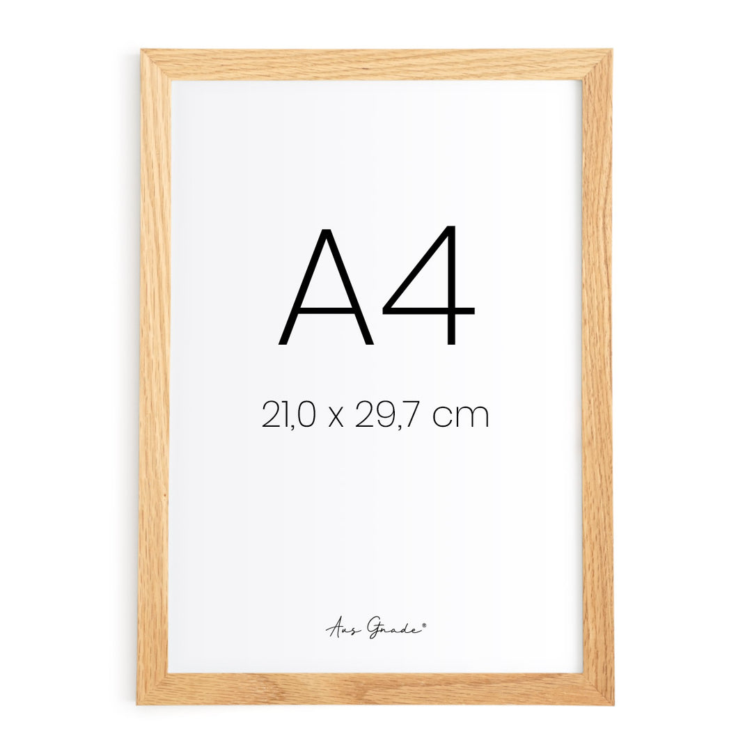 Bilderrahmen Holz · Schwarz / Weiß · A4 / A3 · Acrylglas