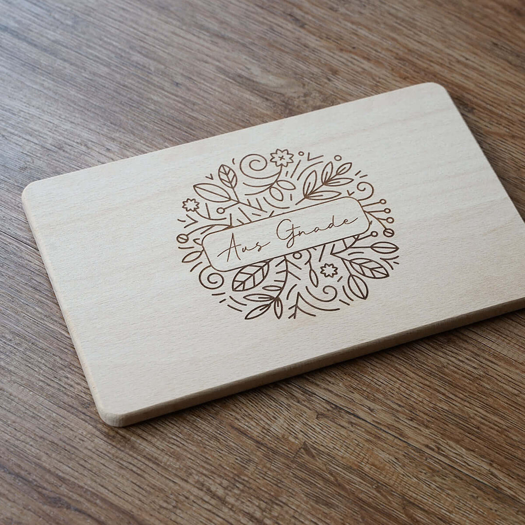 Holz-Brettchen "Aus Gnade" · Bibelvers Gravur – Aus Gnade