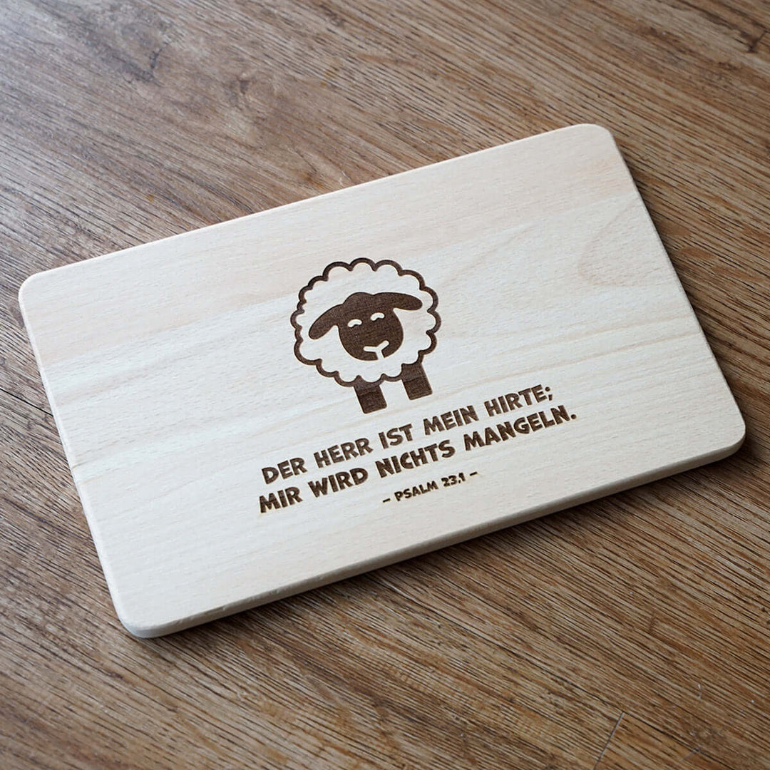 Holz-Brettchen für Kinder "Der HERR ist mein Hirte" · Bibelvers Gravur – Aus Gnade