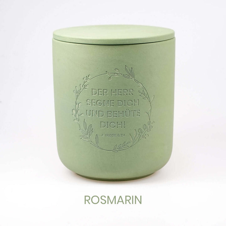 Premium Duftkerze "Gottes Segen" · Keramik-Gravur + Geschenkbox
