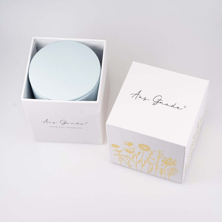 Premium Duftkerze "Gottes Segen" · Keramik-Gravur + Geschenkbox · Feige + Johannisbeere