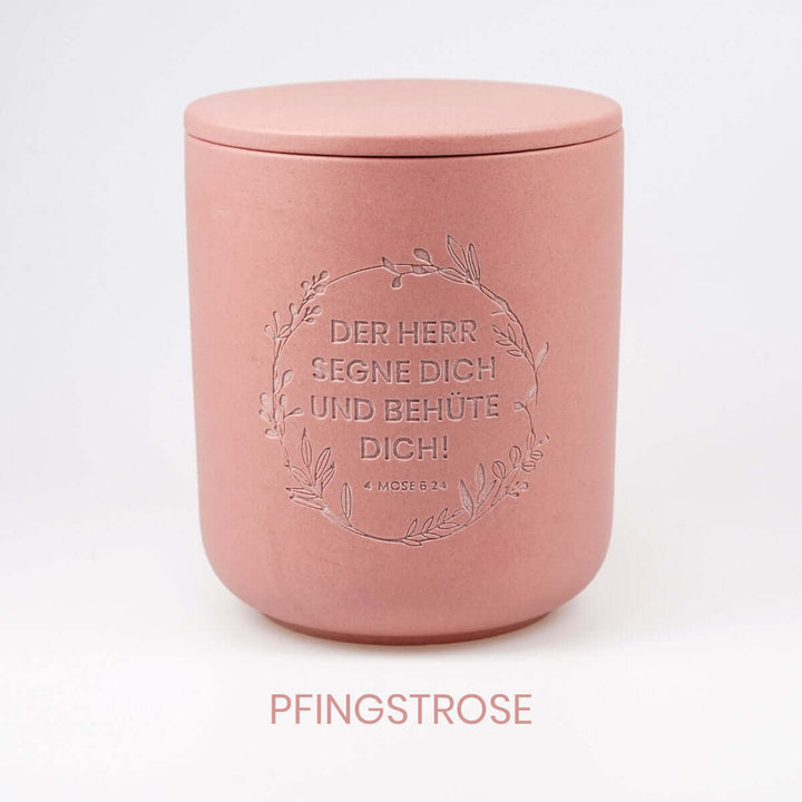 Premium Duftkerze "Gottes Segen" · Keramik-Gravur + Geschenkbox