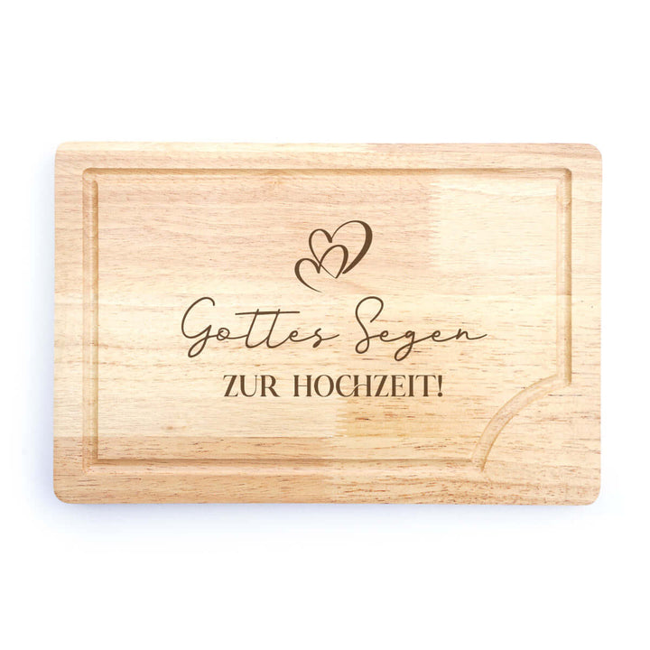 Holzbrett "Gottes Segen zur Hochzeit" ·  Schneide- / Servierbrett · Eiche