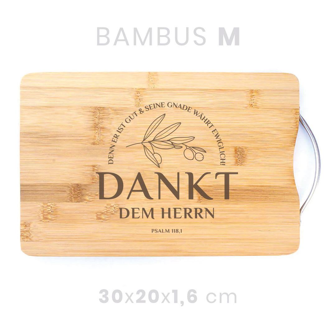 Holzbrett "Dankt dem HERRN!" · Bibelvers Gravur · Verschiedene Größen