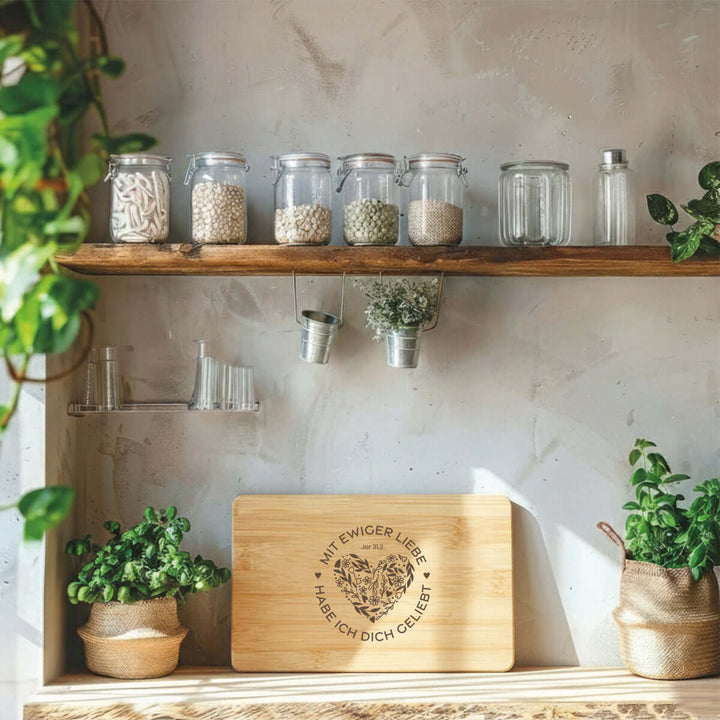 Holzbrett "Ewige Liebe" · Bibelvers Gravur · verschiedene Größen