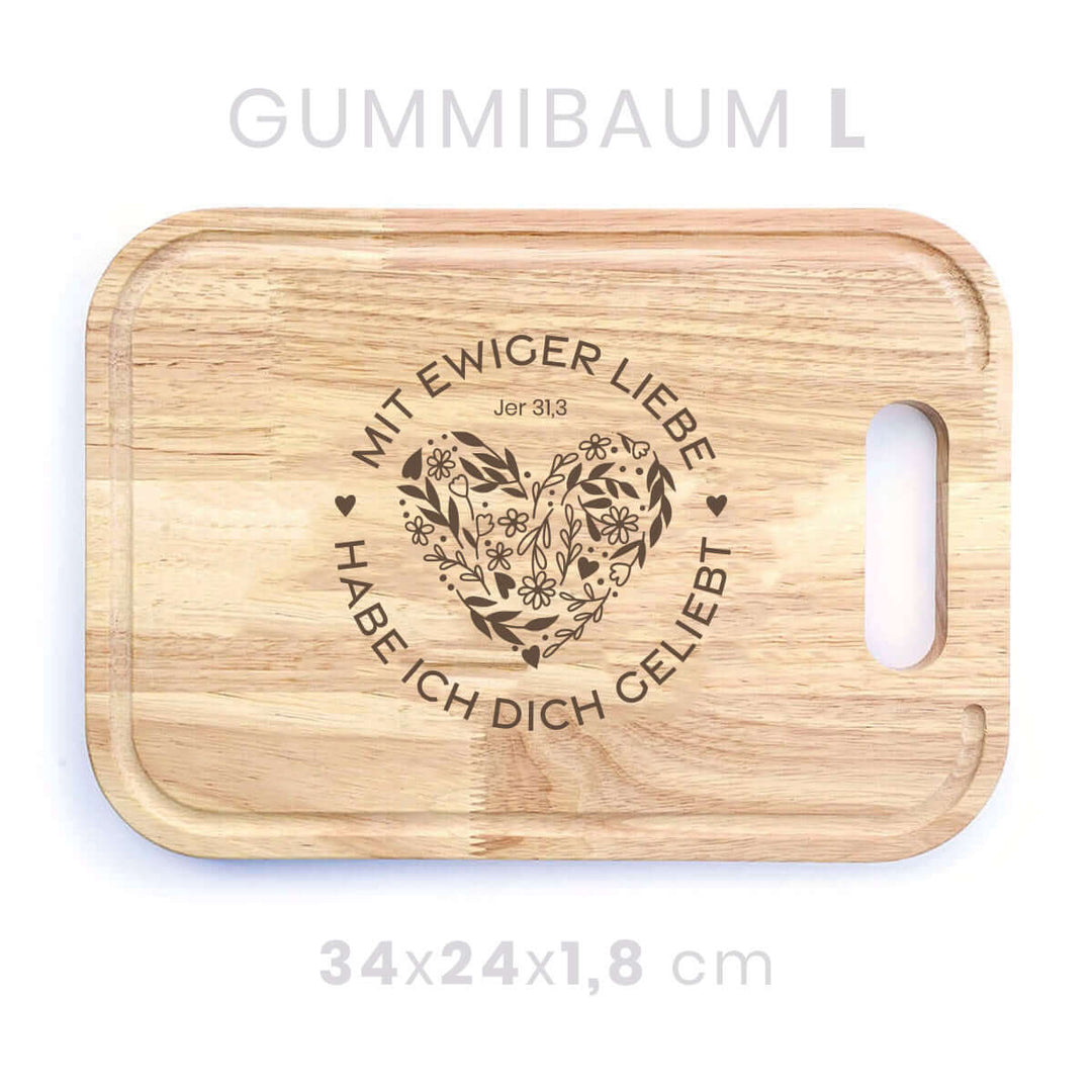 Holzbrett "Ewige Liebe" · Bibelvers Gravur · verschiedene Größen