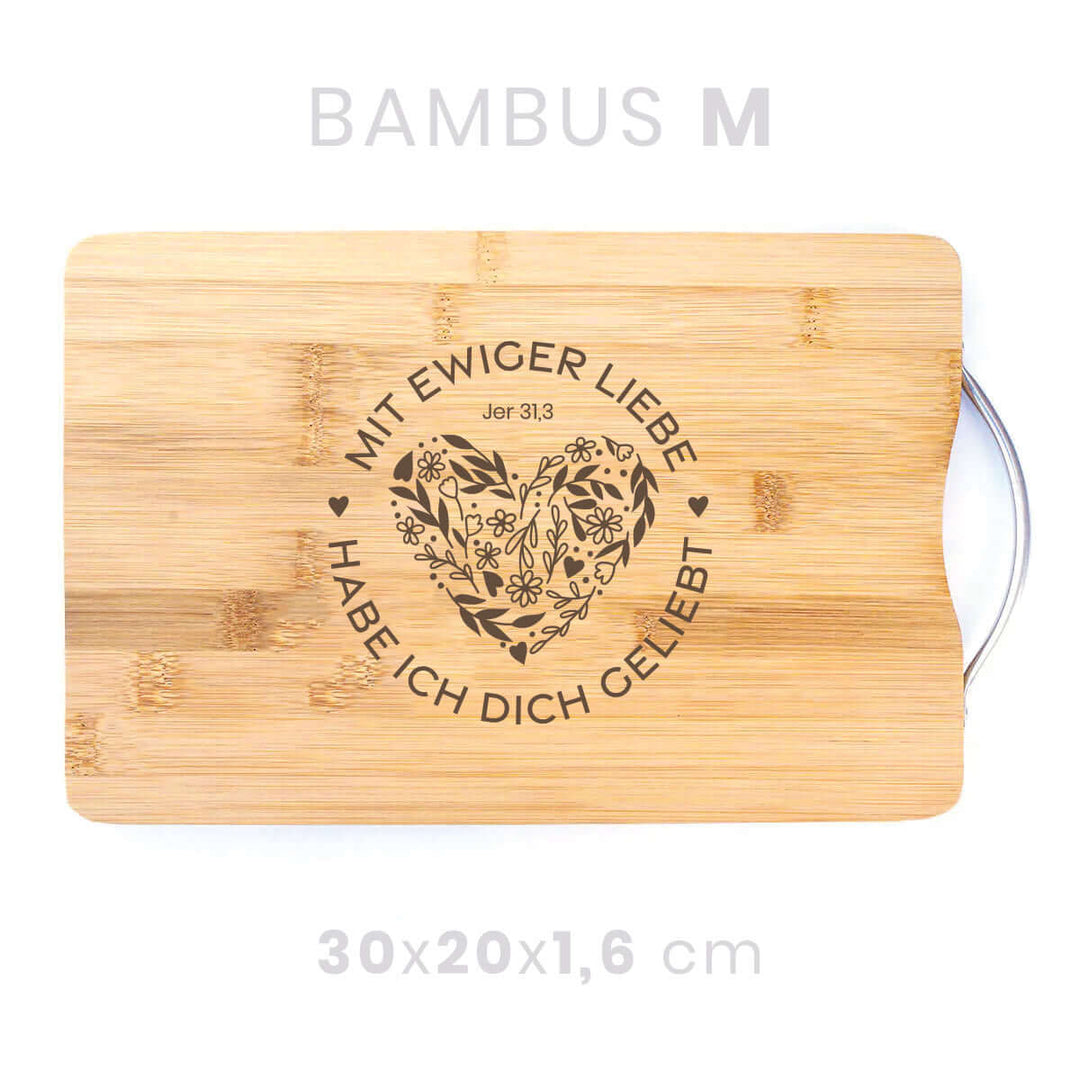 Holzbrett "Ewige Liebe" · Bibelvers Gravur · verschiedene Größen