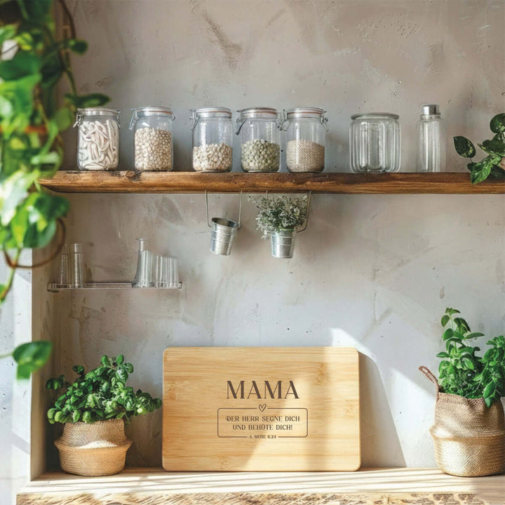 Schneidebrett "MAMA" · Bibelvers Gravur · verschiedene Größen