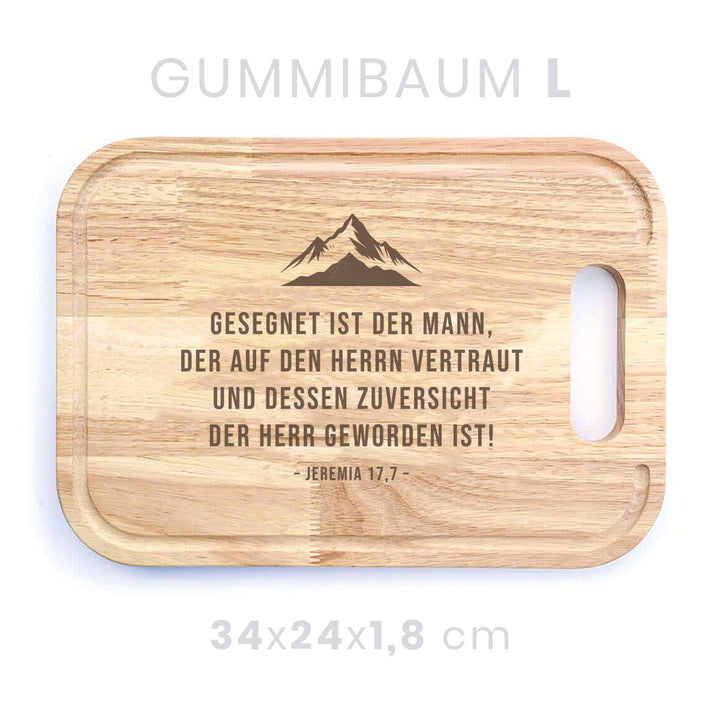 Holzbrett "gesegnet ist der Mann" · Bibelvers Gravur · verschiedene Größen