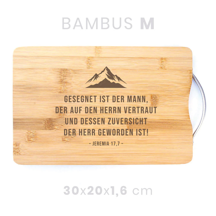 Holzbrett "gesegnet ist der Mann" · Bibelvers Gravur · verschiedene Größen