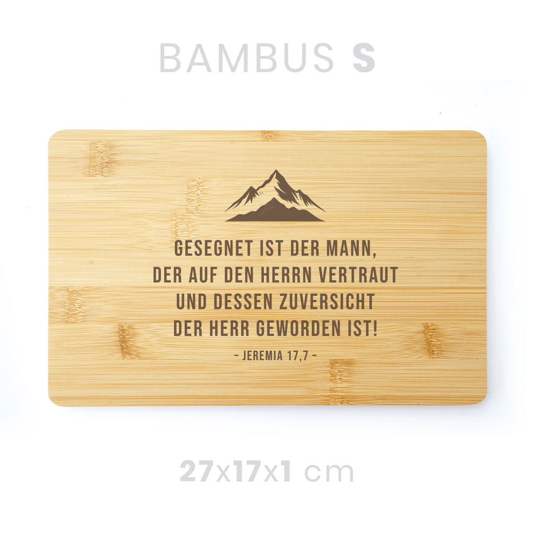 Holzbrett "gesegnet ist der Mann" · Bibelvers Gravur · verschiedene Größen