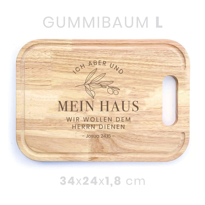 Holzbrett "Mein Haus" · Bibelvers Gravur · verschiedene Größen