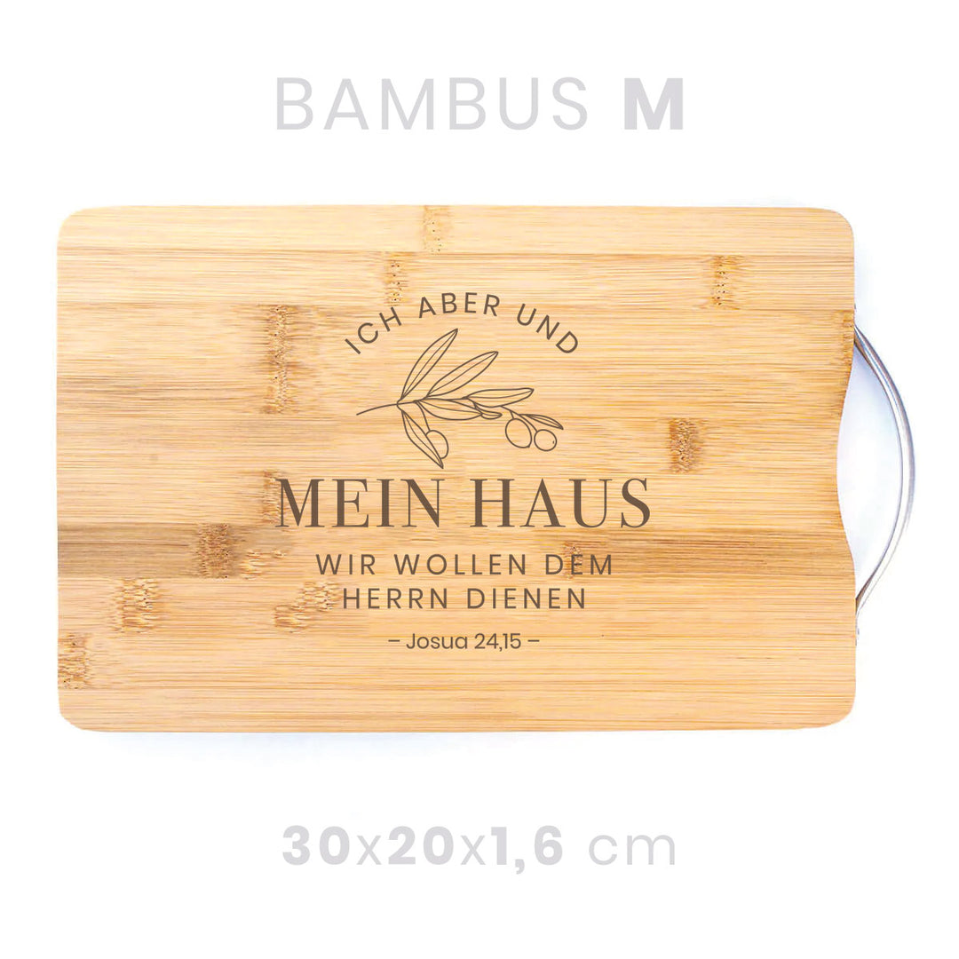 Holzbrett "Mein Haus" · Bibelvers Gravur · verschiedene Größen