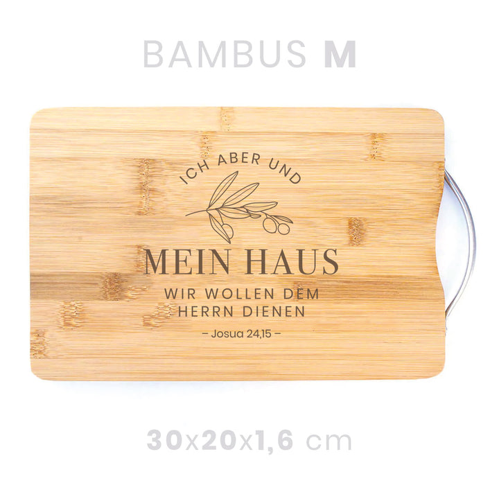 Holzbrett "Mein Haus" · Bibelvers Gravur · verschiedene Größen