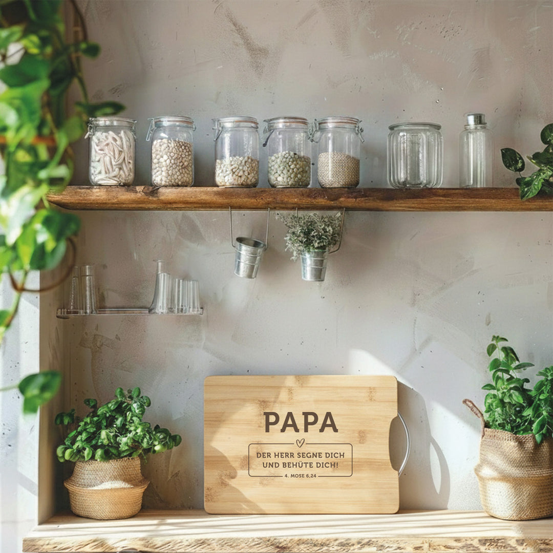 Schneidebrett "PAPA" · Bibelvers Gravur · verschiedene Größen