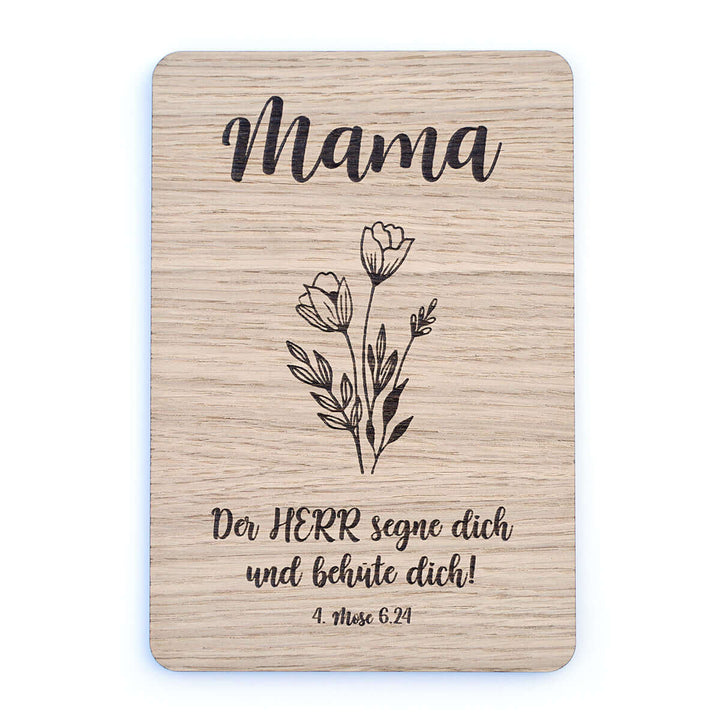 Holzdeko "Mama – Segen" · Bibelvers Gravur