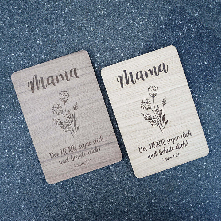 Holzdeko "Mama – Segen" · Bibelvers Gravur