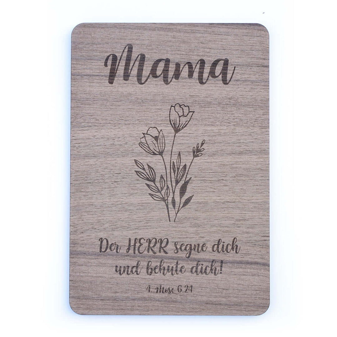 Holzdeko "Mama – Segen" · Bibelvers Gravur