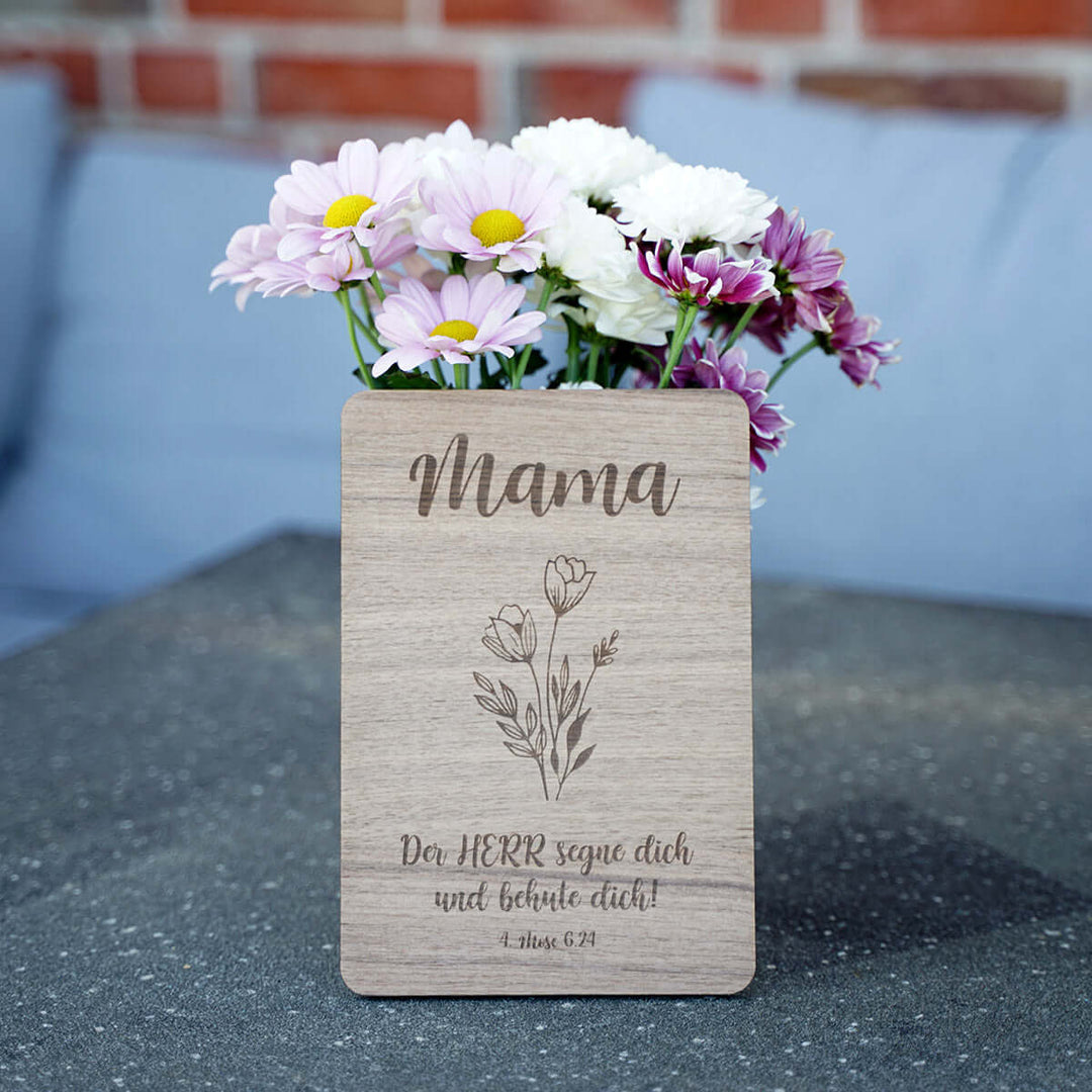 Holzdeko "Mama – Segen" · Bibelvers Gravur