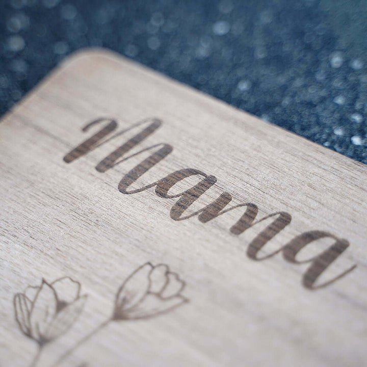 Holzdeko "Mama – Segen" · Bibelvers Gravur