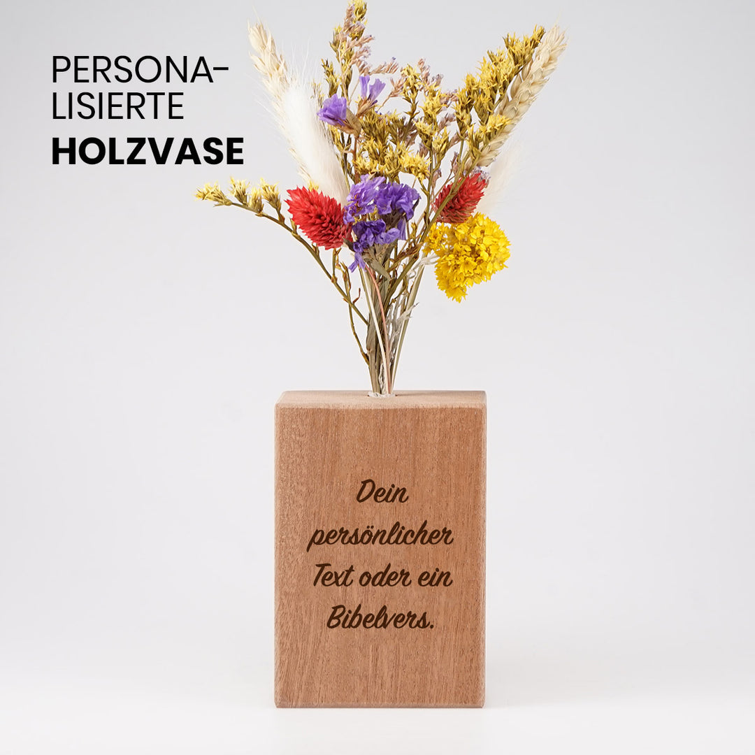 Personalisierte Holzvase