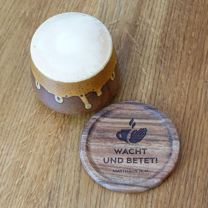 Kaffeetasse "Cortado" · inkl. Holzuntersetzer mit Bibelvers-Gravur