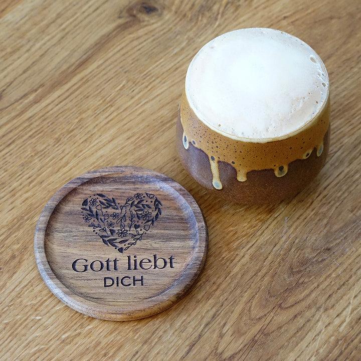 Kaffeetasse "Cortado" · inkl. Holzuntersetzer mit Bibelvers-Gravur