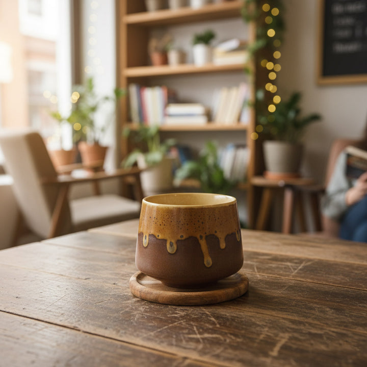 Kaffeetasse "Cortado" · inkl. Holzuntersetzer mit Bibelvers-Gravur