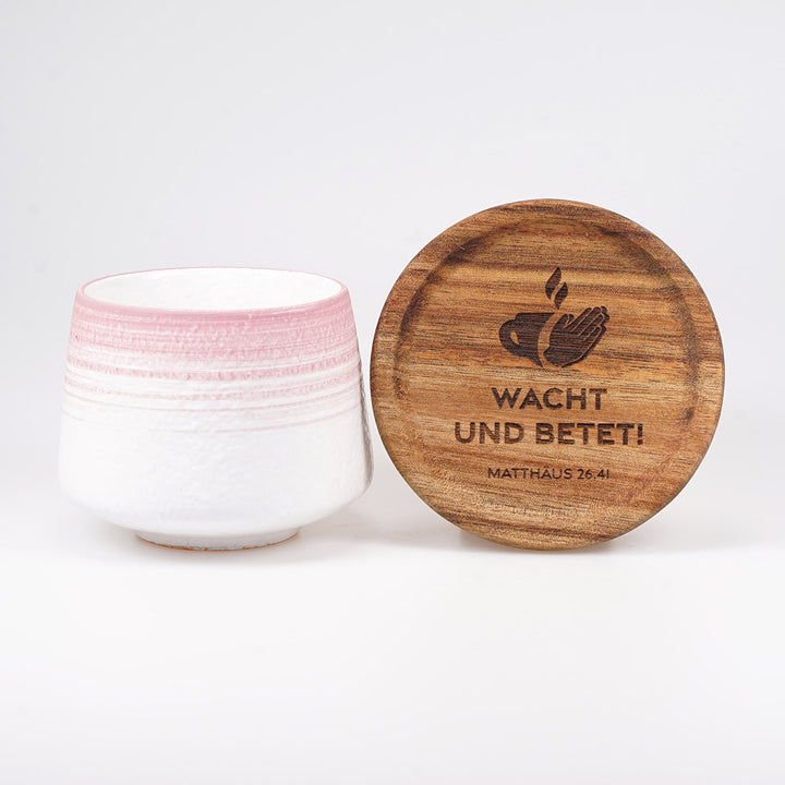 Kaffeetasse "Flat White" · inkl. Holzuntersetzer mit Bibelvers-Gravur