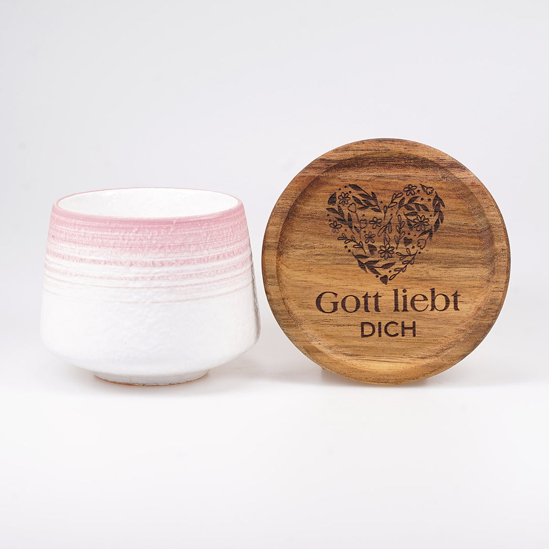 Kaffeetasse "Flat White" · inkl. Holzuntersetzer mit Bibelvers-Gravur