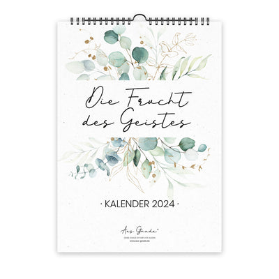 Kalender "Frucht des Geistes" · Pflanzen Design · A3 · christliche Kalender 2024 – Aus Gnade