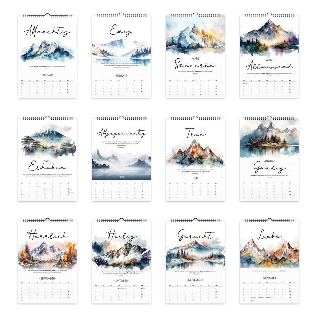 Kalender "Gottes Wesen" 2024 · A3 · christliche Kalender – Aus Gnade