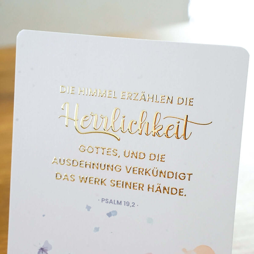 Kartenset "Die Psalmen" · 10 gold veredelte Karten inkl. Holz-Kartenhalter