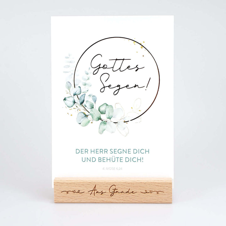 Kartenhalter "Aus Gnade" Holzgravur · handmade – Aus Gnade