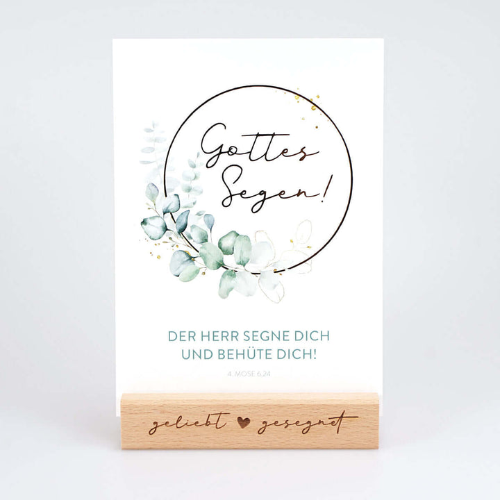 Kartenhalter "geliebt ♡ gesegnet" Holzgravur · handmade – Aus Gnade