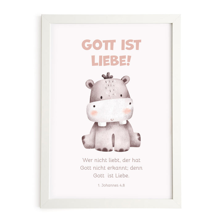 Poster für Kinder "Gott ist Liebe!" · Bibelvers · 1. Johannes 4,8