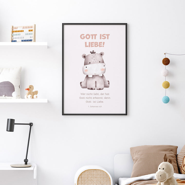 Poster für Kinder "Gott ist Liebe!" · Bibelvers · 1. Johannes 4,8