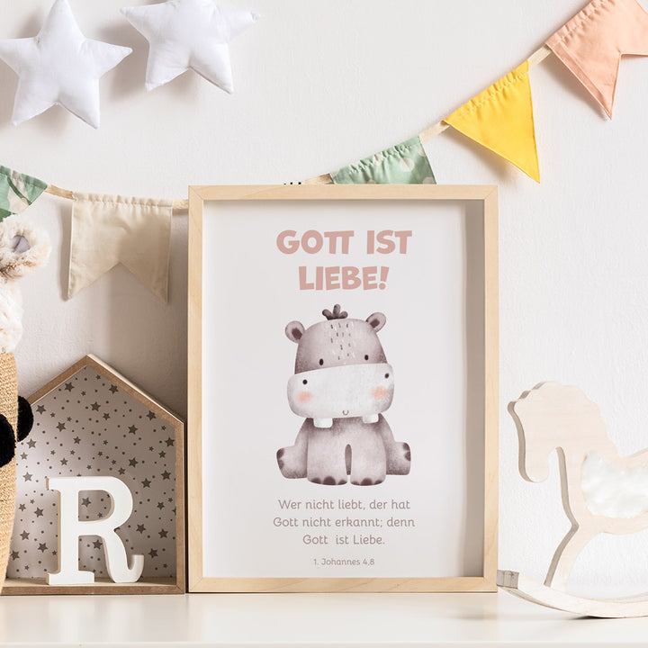 Poster für Kinder "Gott ist Liebe!" · Bibelvers · 1. Johannes 4,8