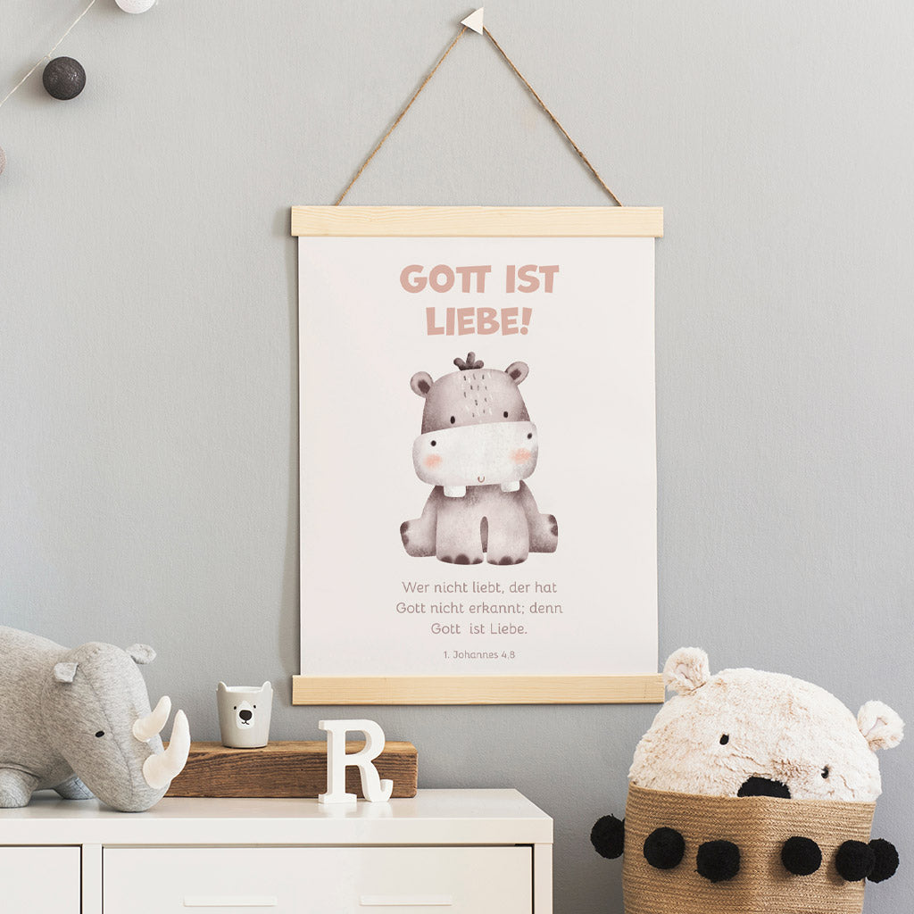 Poster für Kinder "Gott ist Liebe!" · Bibelvers · 1. Johannes 4,8