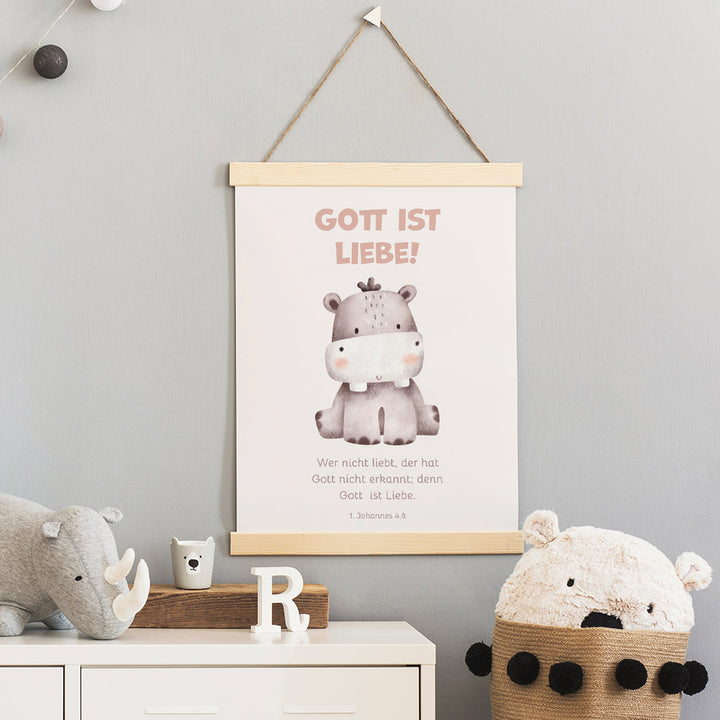 Poster für Kinder "Gott ist Liebe!" · Bibelvers · 1. Johannes 4,8