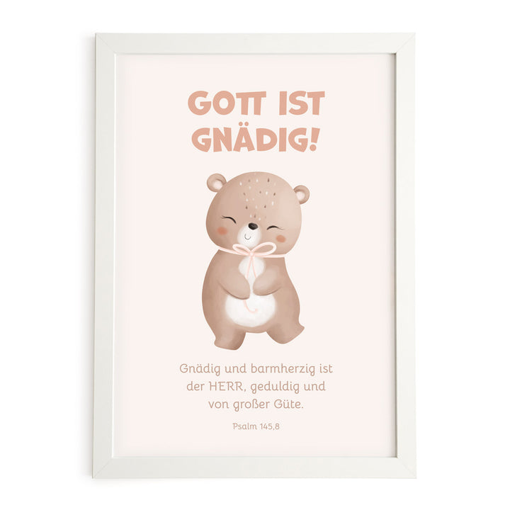 Poster für Kinder "Gott ist gnädig!" · Bibelvers · Psalm 145,8