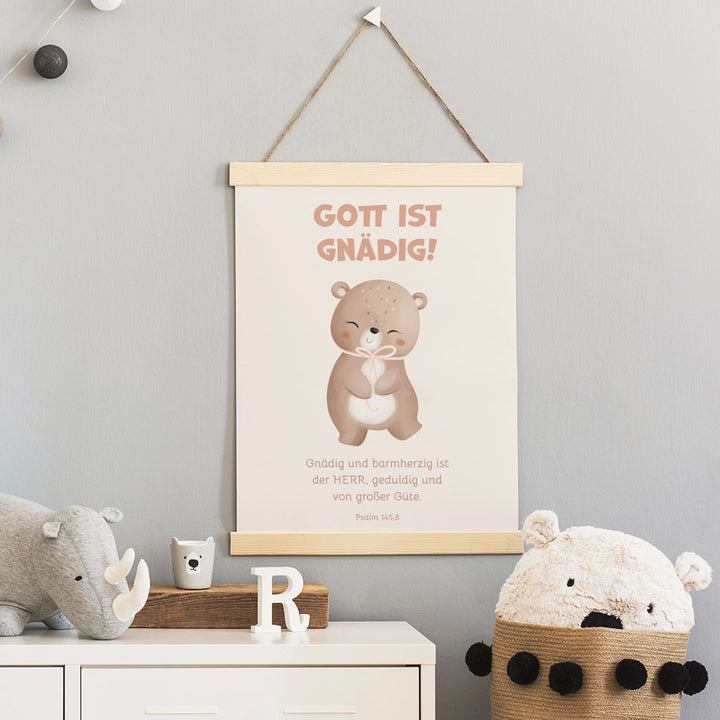 Poster für Kinder "Gott ist gnädig!" · Bibelvers · Psalm 145,8